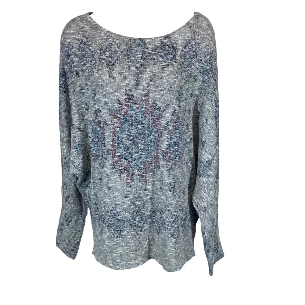 Enti dolman lightweight sweater knit Aztec design women’s large